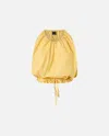 Pinko Top Ample Sans Manches En Popeline In Rattan Yellow