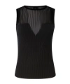 Pinko Sleeveless Ribbed Silk And Cashmere Top