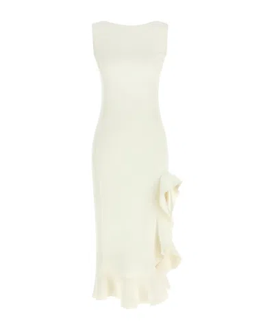 PINKO PINKO SLEEVELESS RUFFLED MIDI DRESS