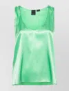 Pinko Sleeveless Satin Top Scoop Neck In Multi