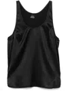 Pinko Sleeveless Stretch Satin Top In Black