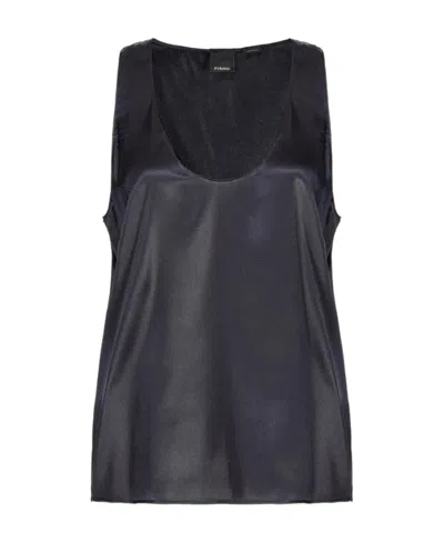Pinko Sleeveless Stretch Satin Top In Multicolor