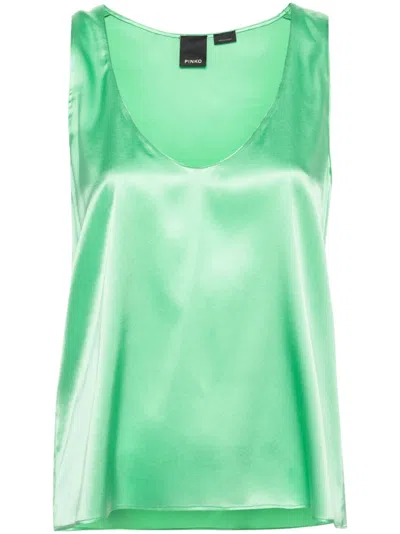 PINKO SLEEVELESS STRETCH-SILK TOP