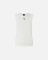 Pinko Sleeveless T-shirt With Heart Embroidery In White