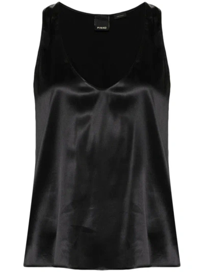 PINKO SLEEVELESS TOP IN STRETCH SATIN