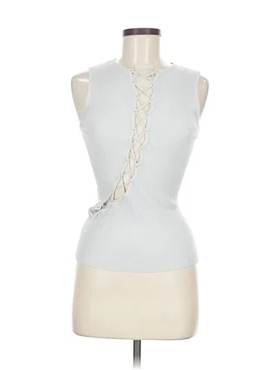 Pre-owned Pinko Sleeveless Top Silver Halter Neckline Tops
