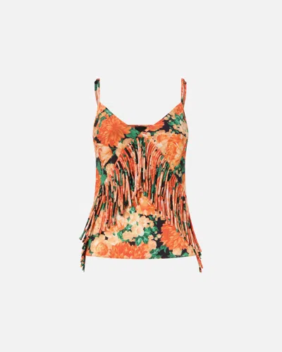 Pinko Multicolor Floral V Neck Top