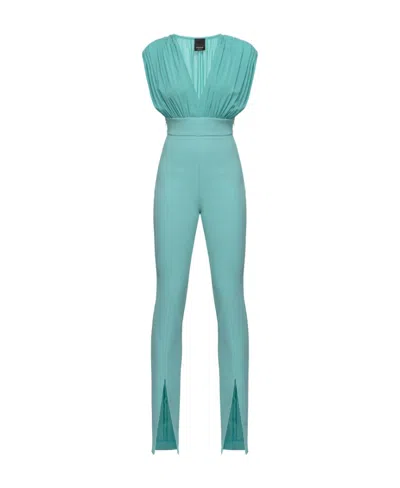 Pinko Sleeveless V-neck Jumpsuit In Green