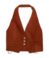 Pinko Sleeveless Vest In Brown