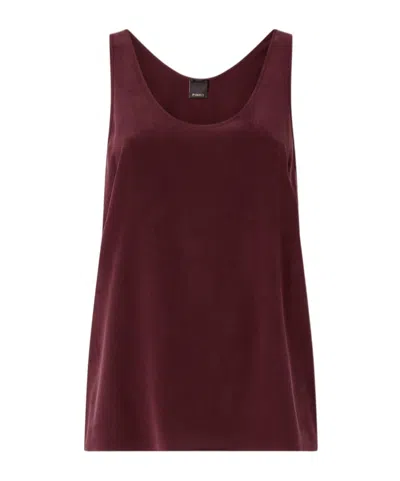 Pinko Sleeveless Vest Top In Burgundy