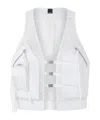 Pinko Multi-pocket Vest In Lightweight Printed Organza In White