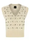 Pinko Sleeveless Wool Blend Top In Neutral