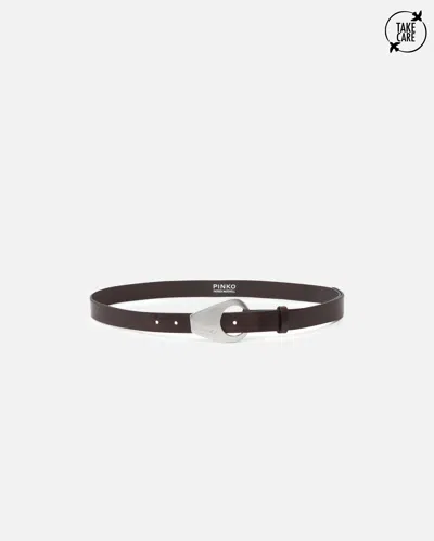 PINKO REIMAGINE BY PINKO X PATRICK MCDOWELL THIN 2.5 CM BELT WITH GEOMETRIC BUCKLE