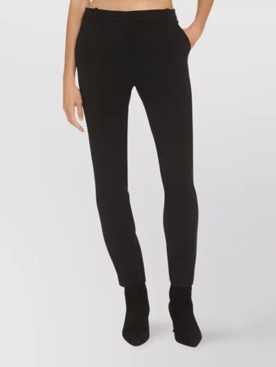 Pinko Slim Cropped Cigarette Trousers In Black