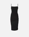 Pinko Slim-fit Dress With Thin Straps In Limo Black
