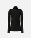 Pinko Slim-fit High-neck Sweater With Micro-sequins In Black