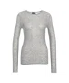 Pinko Slim Fit Pullover With Lurex Highlights In Gray