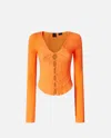 Pinko Slim-fit Ribbed Cardigan With Sunny Design