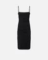 Pinko Forza Sleeveless Gathered Midi Crepe Dress In Black