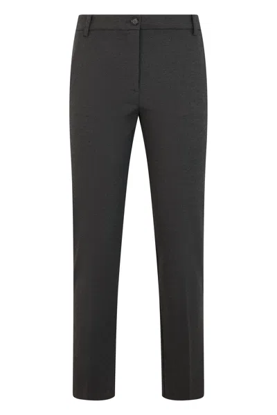 Pinko Slim Fit Trousers With Elastic Waist And Slight Flare In Gray