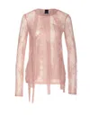 Pinko Slim-fitting Lace Sweater With Fringing