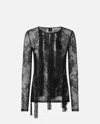 Pinko Slim-fitting Lace Sweater With Fringing In Nero Limousine