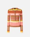 Pinko Striped Sweater Sweaters And Cardigans Multicolor In Multicolour - Pink/brown/yellow