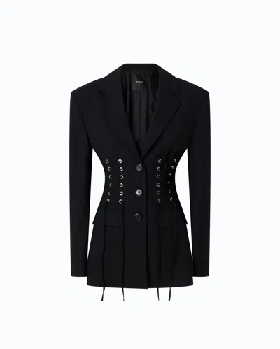 Pinko - Slim-fit Jacket With Bustier Design - 38 In Black