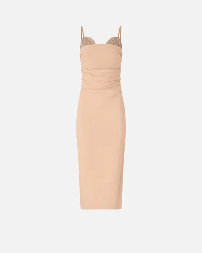 Pinko - Slim-fit Midi Dress With Jewel Embroidery - 40 In Pattern