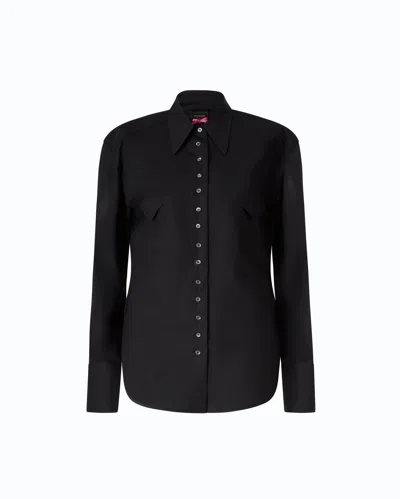 Pinko Slim-fit Shirt With Drawstring In Black