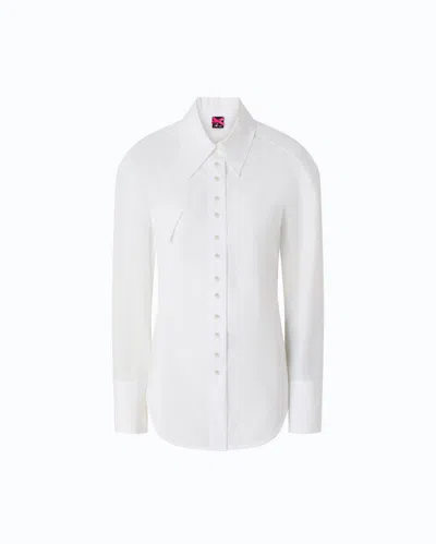 Pinko Slim-fit Shirt With Drawstring In White