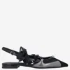 Pinko Slingback Lace Up Flats In Black