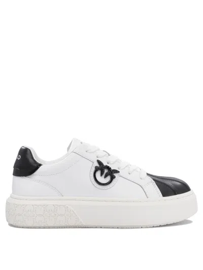 Pinko Slip-on Sneakers With Leather In White