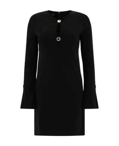 Pinko Slit-sleeve Minidress In Black