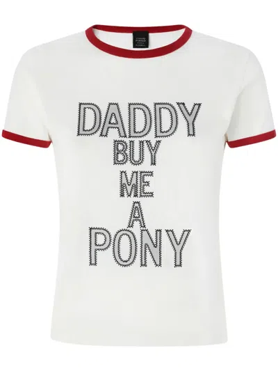 Pinko Slogan-print T-shirt In White
