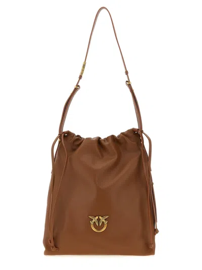 Pinko Slouchy Bag Shoulder Bag In Brown