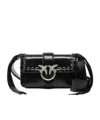 Pinko Slouchy Love Bag Soft Handbag With Fringes And Shoulder Strap In Black