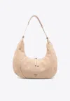 Pinko Slouchy Suede Hobo Bag In Neutral