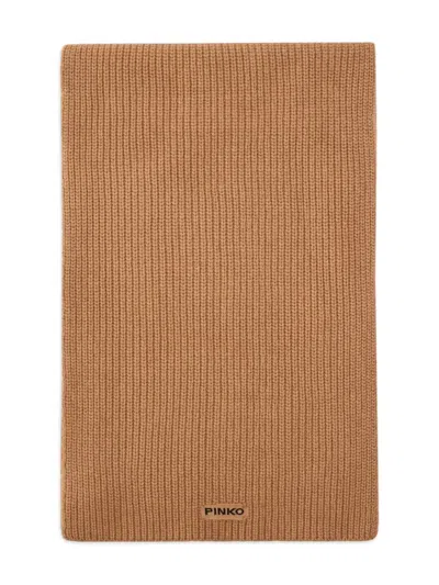 PINKO SLOVENIA RIBBED LABEL SCARF
