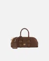 Pinko Small Baguette Escape Bag In Leather In Brown