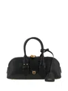 Pinko Small Escape Love Birds Leather Shoulder Bag In Black