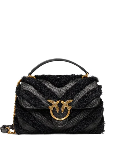 Pinko Small Lady Love Chevron-quilted Cross Body Bag In Black