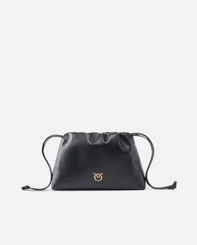 Pinko Small Lather Shoulder Bag With Drawstring In Multi
