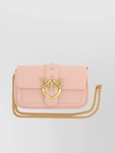 Pinko Small Leather Shopper Set In Pink