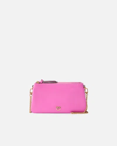 Pinko Small Leather Shoulder Bag With Love Birds Logo
