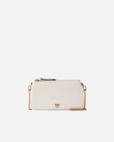 Pinko Small Leather Shoulder Bag With Love Birds Logo In Multi