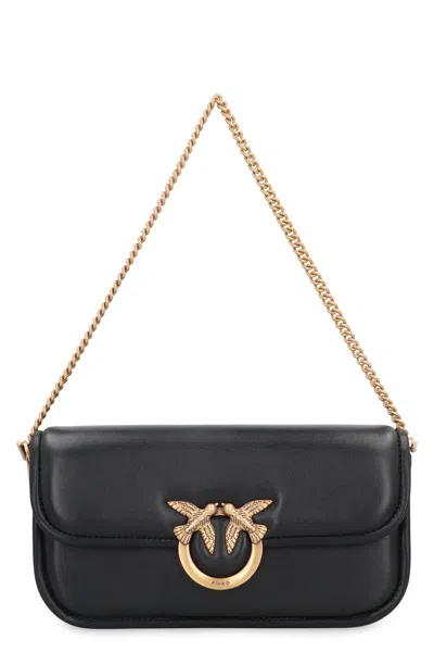 Pinko Small Love Bag Box Crossbody Bag In Napa In Black