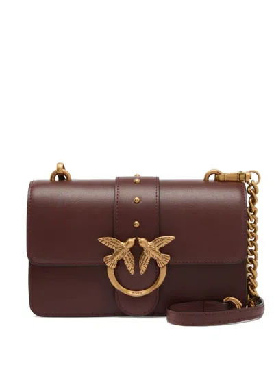 Pinko Small Love Bag One Leather Shoulder Bag In Black