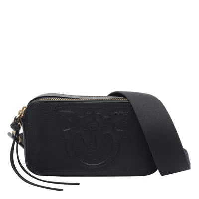 Pinko Small Love Birds Crossbody Bag In Black