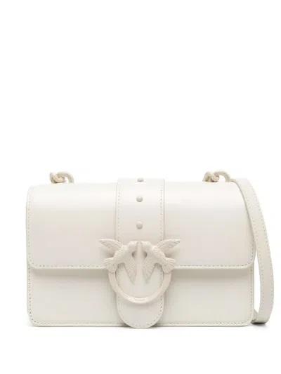 Pinko Small Love One Simply Leather Bag In White